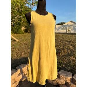 Thread & Supply Sleeveless Linen Blend Dress - Size Medium - Yellow - Summer!